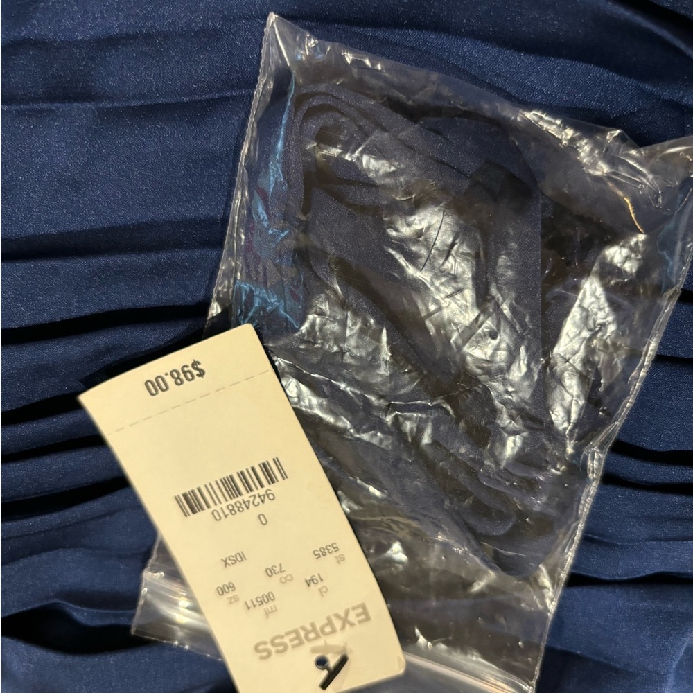 Express Midnight Blue Ruched Mini Dress - Picture 3 of 3